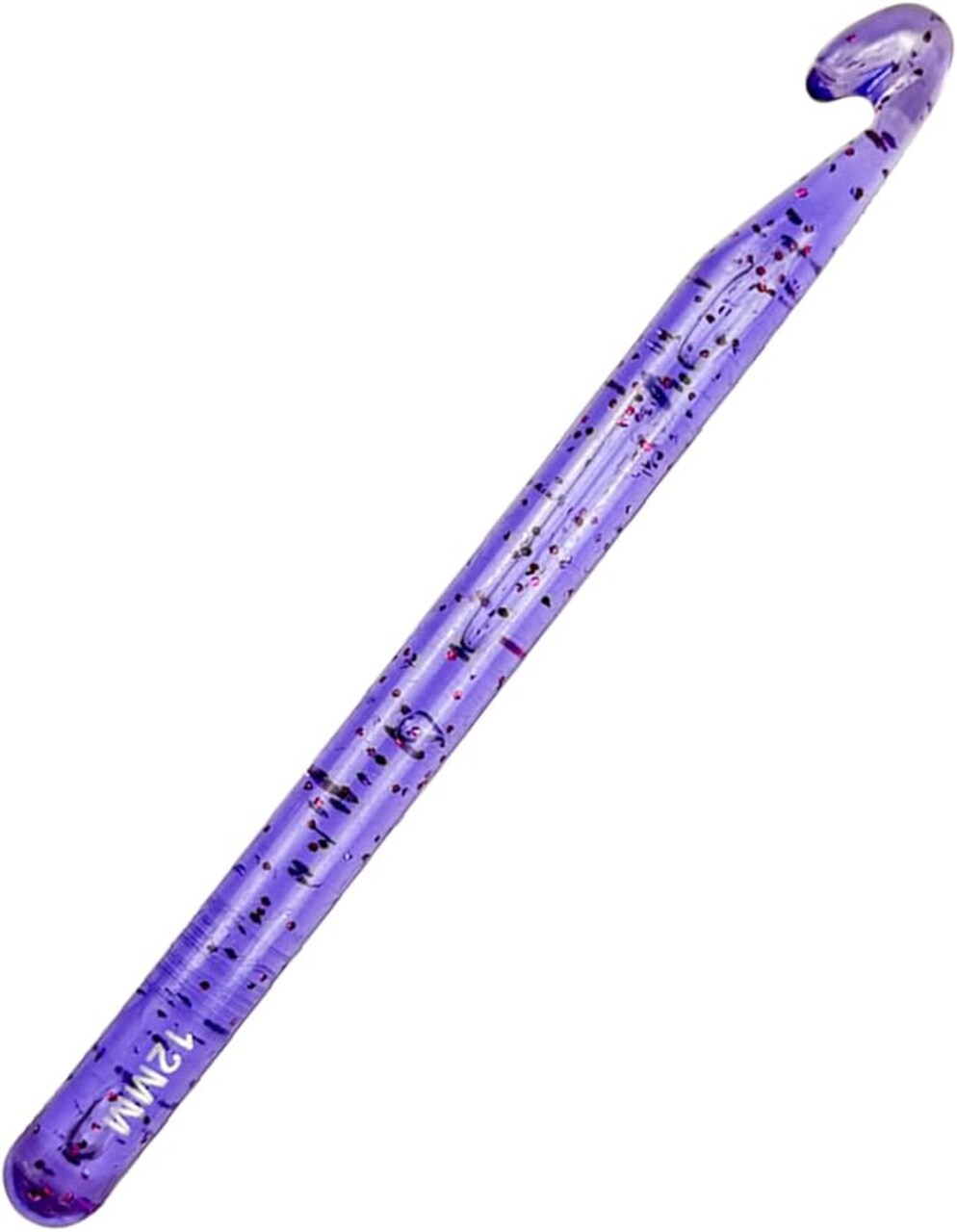 12mm Large Crochet Hook for Chunky Yarn – Ergonomic Crochet Needle for Arthritic Hands – Large Plastic Crystal Smooth Hook for Super Bulky Yarn, Blankets & Rugs – High-Visibility DIY Crafting Tool